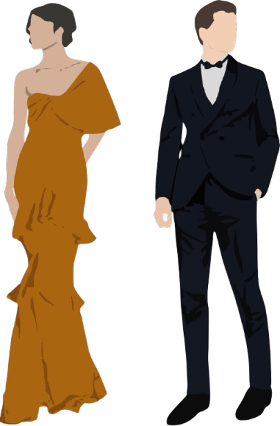 Pareja con vestimenta formal